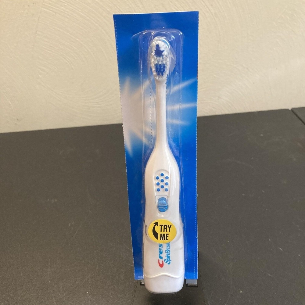 Crest Spinbrush Vtg in Package TEST Button DOESN'T WORK See Detail Battery Power